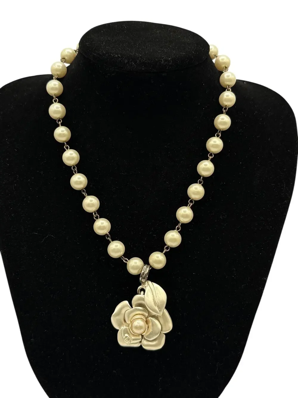 Chanel Mother of Pearl Camellia Necklace
